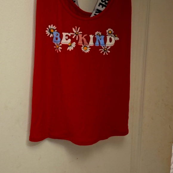 Women's red "be kind" tank top - Picture 1 of 3